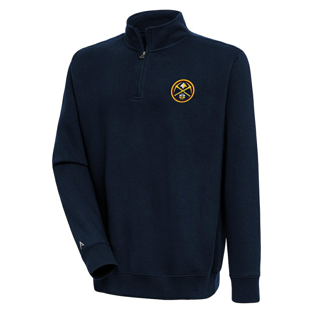 Denver Nuggets Antigua Victory Quarter-Zip Pullover Top sale - Navy discount