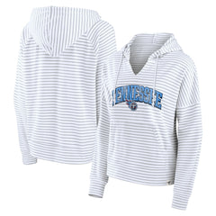 NFL Tennessee Titans Women's Striped Notch Neck Pullover Hoodie