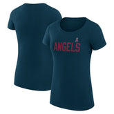 Los Angeles Angels G-III 4Her by Carl Banks Women's Super-Slim Fit Lightweight Dot Print T-Shirt - Navy