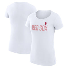 Boston Red Sox G-III 4Her by Carl Banks Women's Super-Slim Fit Lightweight Dot Print T-Shirt - White