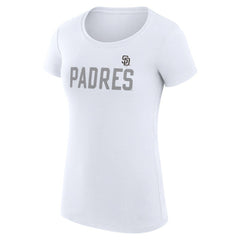 San Diego Padres G-III 4Her by Carl Banks Women's Super-Slim Fit Lightweight Dot Print T-Shirt - White