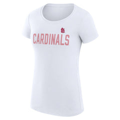 St. Louis Cardinals G-III 4Her by Carl Banks Women's Super-Slim Fit Lightweight Dot Print T-Shirt - White
