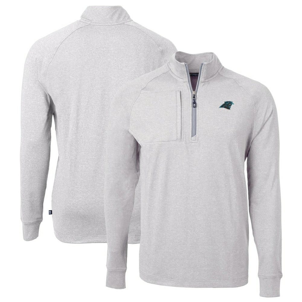 NFL Carolina Panthers Cutter & Buck Big & Tall Adapt Eco Knit Quarter-Zip Pullover Top