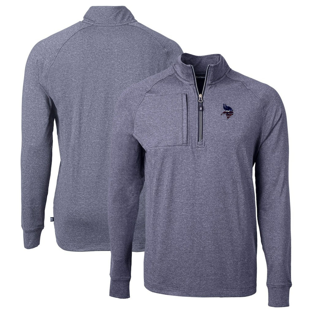 NFL Minnesota Vikings Cutter & Buck Big & Tall Adapt Eco Knit Quarter-Zip Pullover Top