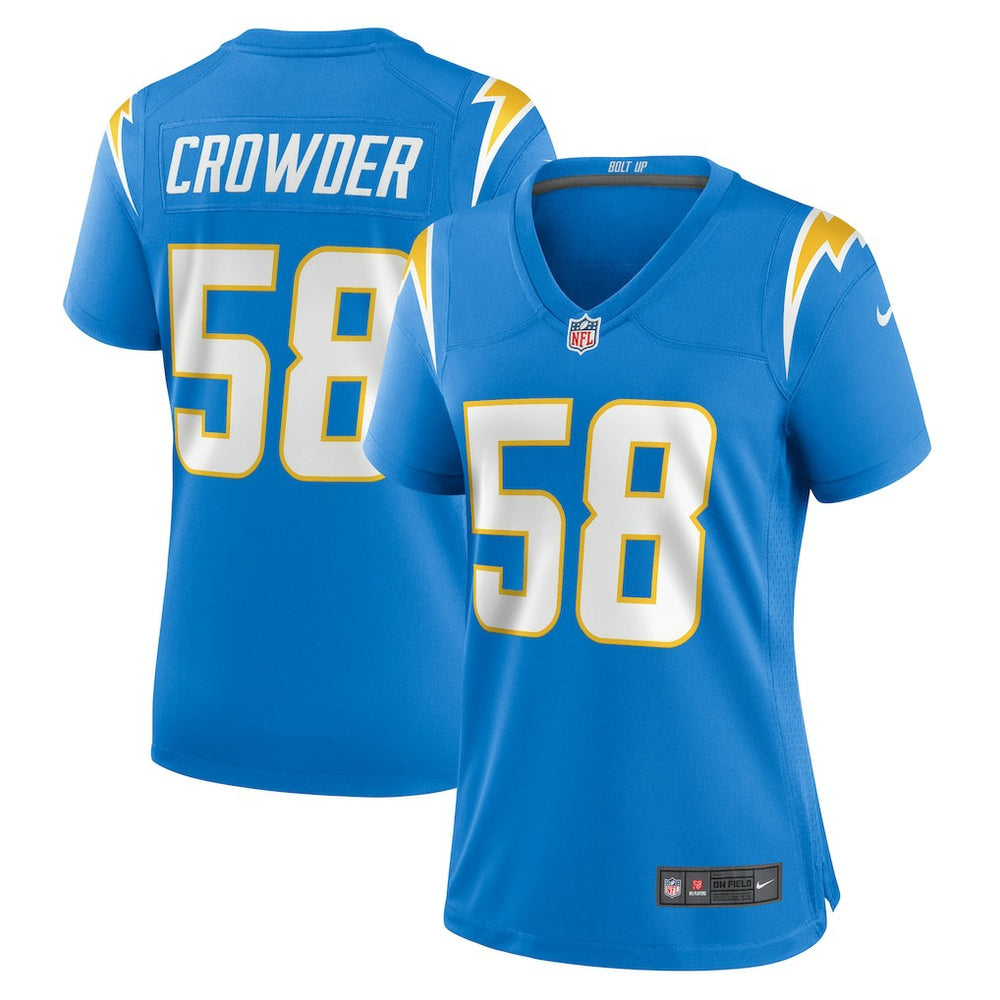 NFL Los Angeles Chargers Tae Crowder Women's Team Game Jersey