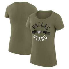 Dallas Stars G-III 4Her by Carl Banks Women's Super-Slim Fit Lightweight City Graphic Sport Crewneck T-Shirt