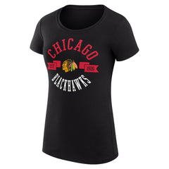 Chicago Blackhawks G-III 4Her by Carl Banks Women's Super-Slim Fit Lightweight City Graphic Sport Crewneck T-Shirt