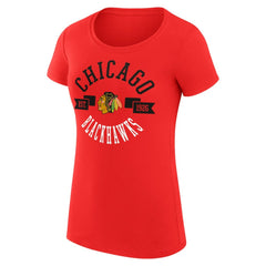 Chicago Blackhawks G-III 4Her by Carl Banks Women's Super-Slim Fit Lightweight City Graphic Sport Crewneck T-Shirt