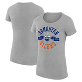 Edmonton Oilers G-III 4Her by Carl Banks Women's Super-Slim Fit Lightweight City Graphic Sport Crewneck T-Shirt