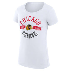 Chicago Blackhawks G-III 4Her by Carl Banks Women's Super-Slim Fit Lightweight City Graphic Sport Crewneck T-Shirt