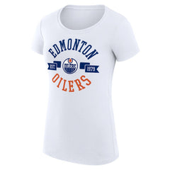 Edmonton Oilers G-III 4Her by Carl Banks Women's Super-Slim Fit Lightweight City Graphic Sport Crewneck T-Shirt