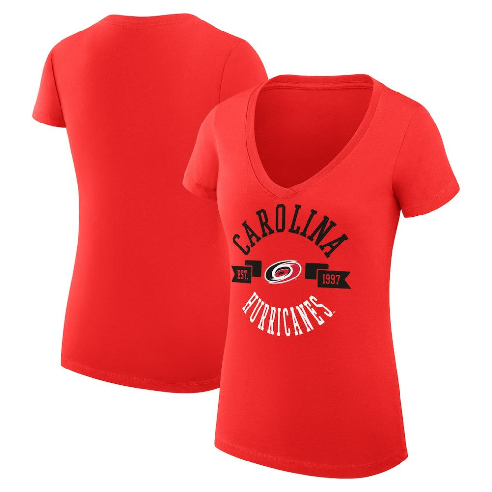 Carolina Hurricanes G-III 4Her by Carl Banks Women's Super-Slim Fit Lightweight City Graphic V-Neck T-Shirt