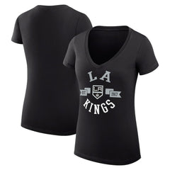 Los Angeles Kings G-III 4Her by Carl Banks Women's Super-Slim Fit Lightweight City Graphic V-Neck T-Shirt