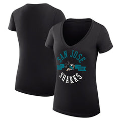 San Jose Sharks G-III 4Her by Carl Banks Women's Super-Slim Fit Lightweight City Graphic V-Neck T-Shirt
