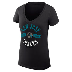 San Jose Sharks G-III 4Her by Carl Banks Women's Super-Slim Fit Lightweight City Graphic V-Neck T-Shirt