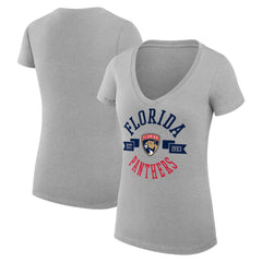 Florida Panthers G-III 4Her by Carl Banks Women's Super-Slim Fit Lightweight City Graphic V-Neck T-Shirt