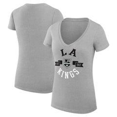 Los Angeles Kings G-III 4Her by Carl Banks Women's Super-Slim Fit Lightweight City Graphic V-Neck T-Shirt