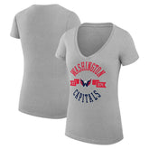 Washington Capitals G-III 4Her by Carl Banks Women's Super-Slim Fit Lightweight City Graphic V-Neck T-Shirt