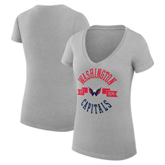 Washington Capitals G-III 4Her by Carl Banks Women's Super-Slim Fit Lightweight City Graphic V-Neck T-Shirt