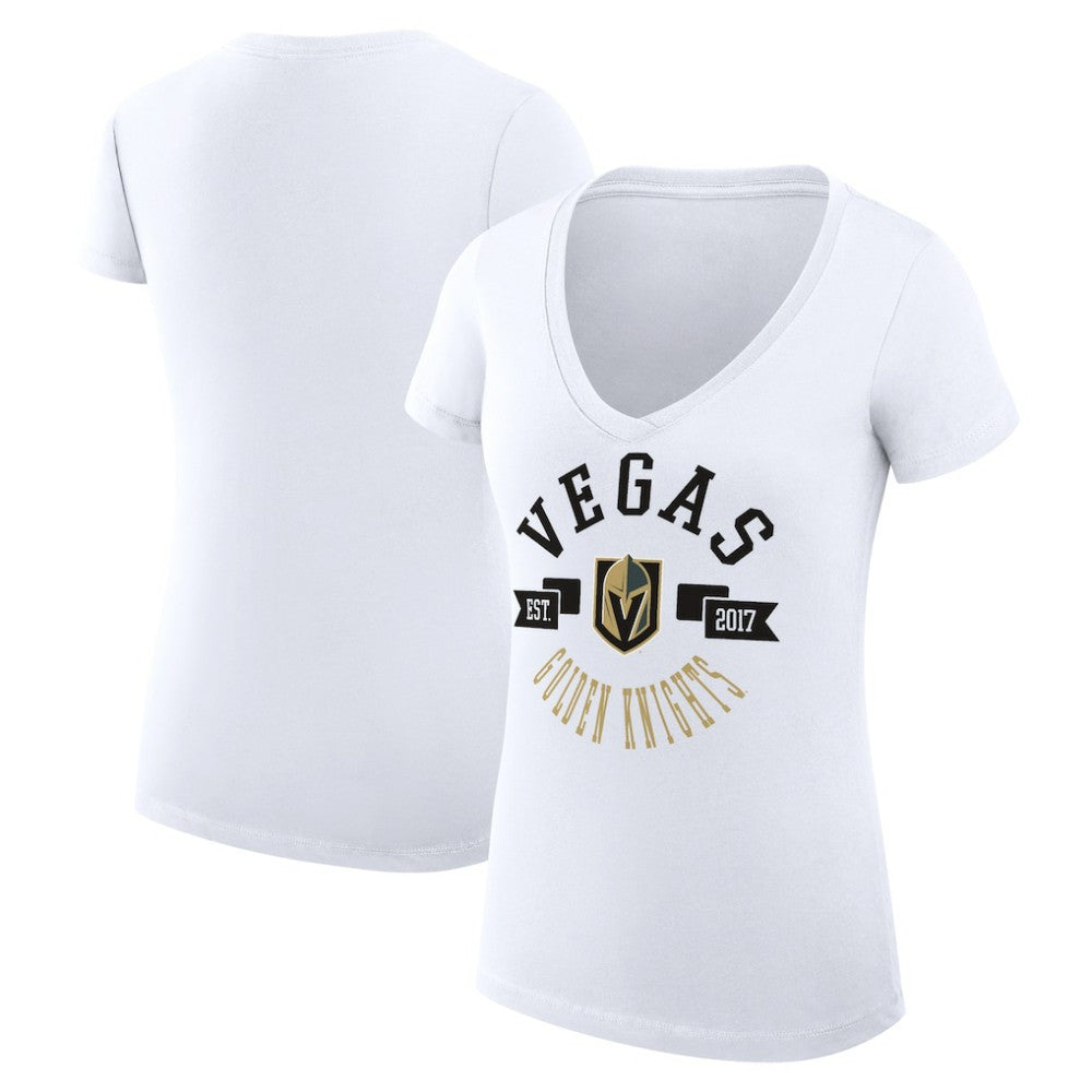 Vegas Golden Knights G-III 4Her by Carl Banks Women's Super-Slim Fit Lightweight City Graphic V-Neck T-Shirt