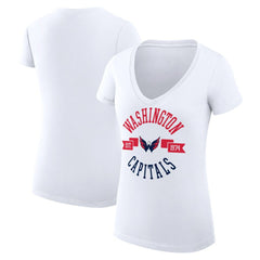 Washington Capitals G-III 4Her by Carl Banks Women's Super-Slim Fit Lightweight City Graphic V-Neck T-Shirt