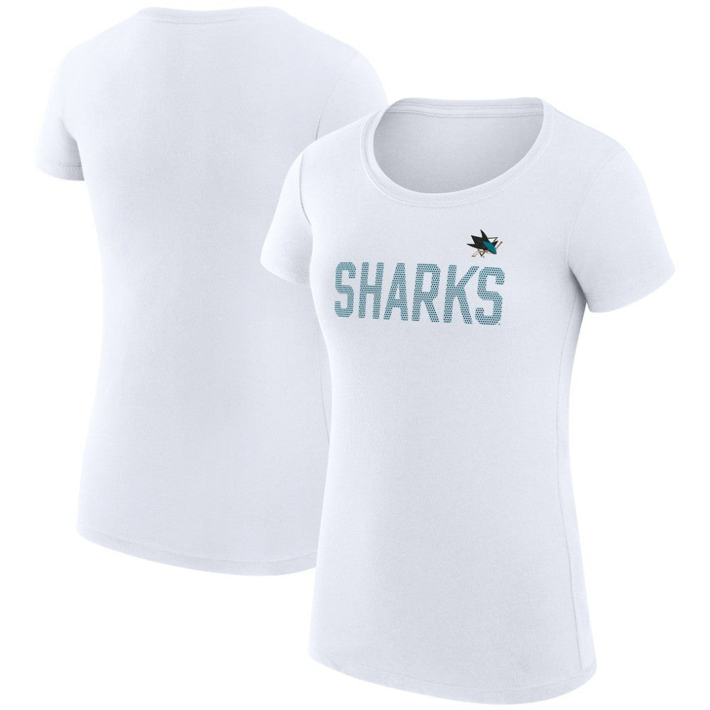 San Jose Sharks G-III 4Her by Carl Banks Women's Super-Slim Fit Lightweight Dot Print Team T-Shirt