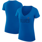 St. Louis Blues G-III 4Her by Carl Banks Women's Super-Slim Fit Lightweight Dot Print Team V-Neck T-Shirt