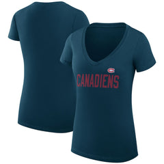 Montreal Canadiens G-III 4Her by Carl Banks Women's Super-Slim Fit Lightweight Dot Print Team V-Neck T-Shirt