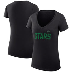 Dallas Stars G-III 4Her by Carl Banks Women's Super-Slim Fit Lightweight Dot Print Team V-Neck T-Shirt