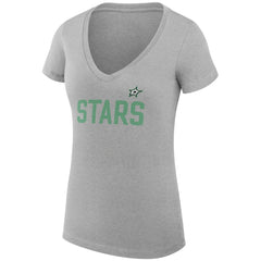 Dallas Stars G-III 4Her by Carl Banks Women's Super-Slim Fit Lightweight Dot Print Team V-Neck T-Shirt