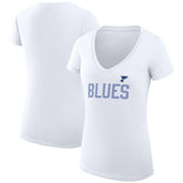 St. Louis Blues G-III 4Her by Carl Banks Women's Super-Slim Fit Lightweight Dot Print Team V-Neck T-Shirt