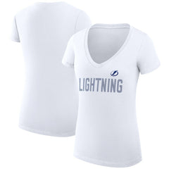 Tampa Bay Lightning G-III 4Her by Carl Banks Women's Super-Slim Fit Lightweight Dot Print Team V-Neck T-Shirt