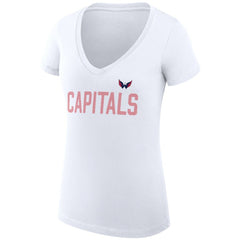 Washington Capitals G-III 4Her by Carl Banks Women's Super-Slim Fit Lightweight Dot Print Team V-Neck T-Shirt