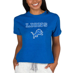 NFL Detroit Lions Concepts Sport Women's Tri-Blend Mainstream Terry Short Sleeve Sweatshirt Top
