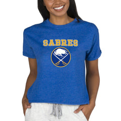 Buffalo Sabres Concepts Sport Women's Tri-Blend Mainstream Terry Short Sleeve Sweatshirt Top
