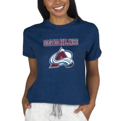 Colorado Avalanche Concepts Sport Women's Tri-Blend Mainstream Terry Short Sleeve Sweatshirt Top
