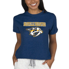 Nashville Predators Concepts Sport Women's Tri-Blend Mainstream Terry Short Sleeve Sweatshirt Top