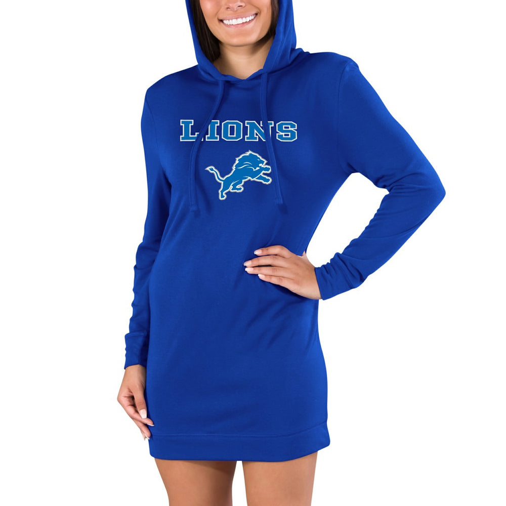 NFL Detroit Lions Concepts Sport Women's Gather Long Sleeve Hoodie Nightshirt