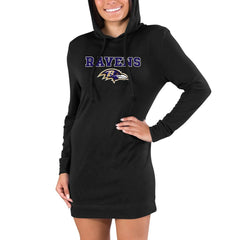 NFL Baltimore Ravens Concepts Sport Women's Gather Long Sleeve Hoodie Nightshirt