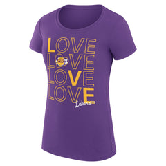 Los Angeles Lakers G-III 4Her by Carl Banks Women's Super-Slim Fit Lightweight Basketball Love T-Shirt - Purple for sale