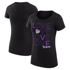 Sacramento Kings G-III 4Her by Carl Banks Women's Super-Slim Fit Lightweight Basketball Love T-Shirt - Black on sale