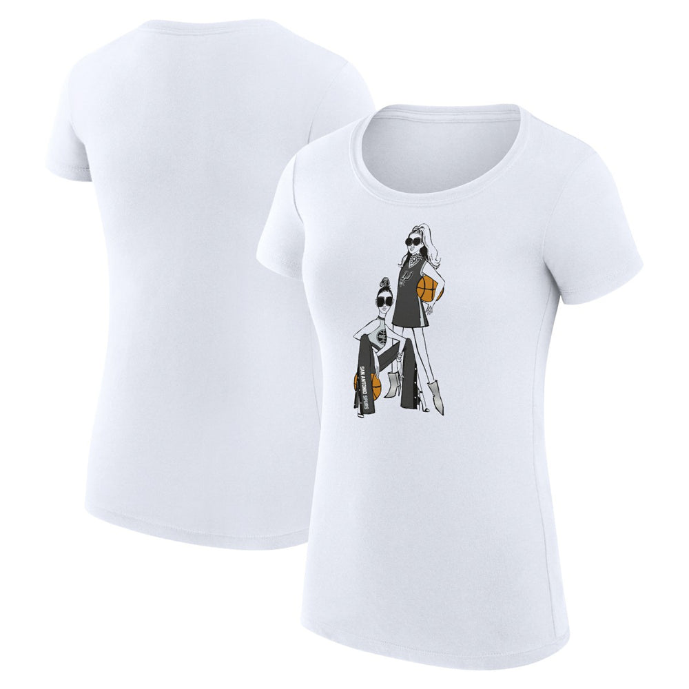 San Antonio Spurs G-III 4Her by Carl Banks Women's Super-Slim Fit Lightweight Basketball Girls T-Shirt - White for sale