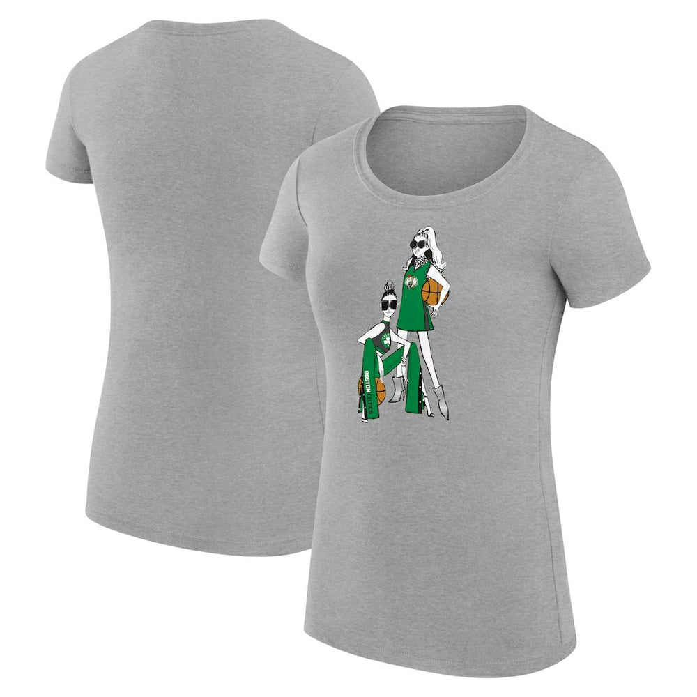 Boston Celtics G-III 4Her by Carl Banks Women's Super-Slim Fit Lightweight Basketball Girls T-Shirt - Heather Gray sale