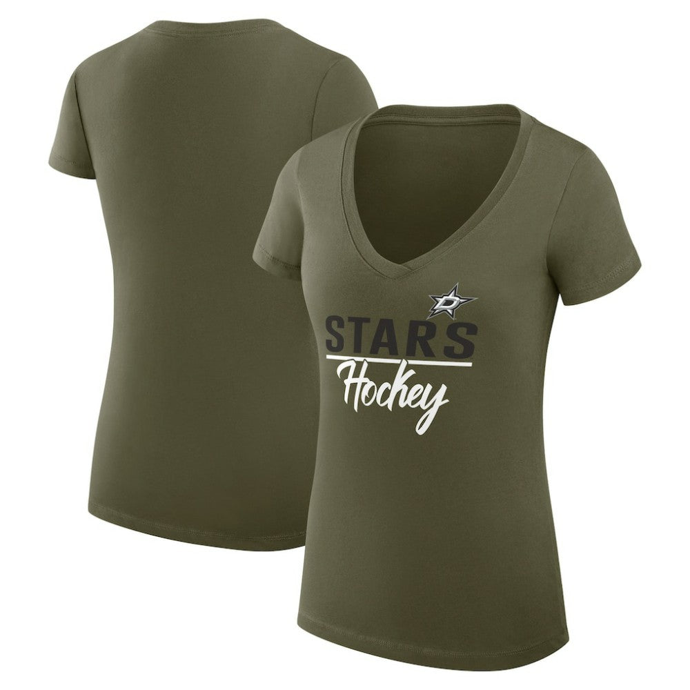 Dallas Stars G-III 4Her by Carl Banks Women's Super-Slim Fit Lightweight Team Sport V-Neck T-Shirt