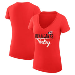 Carolina Hurricanes G-III 4Her by Carl Banks Women's Super-Slim Fit Lightweight Graphic V-Neck T-Shirt