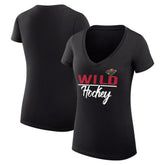 Minnesota Wild G-III 4Her by Carl Banks Women's Super-Slim Fit Lightweight Graphic V-Neck T-Shirt