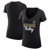 Vegas Golden Knights G-III 4Her by Carl Banks Women's Super-Slim Fit Lightweight Graphic V-Neck T-Shirt