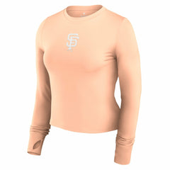 San Francisco Giants Women's Studio Fitted Long Sleeve Gym Top - Pink
