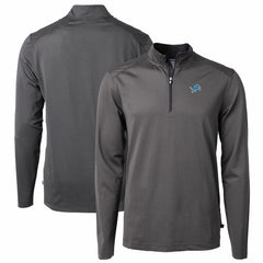 NFL Detroit Lions Cutter & Buck Virtue Eco Pique Micro Stripe Recycled Quarter-Zip Pullover Top
