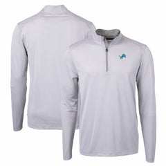 NFL Detroit Lions Cutter & Buck Virtue Eco Pique Micro Stripe Recycled Quarter-Zip Pullover Top